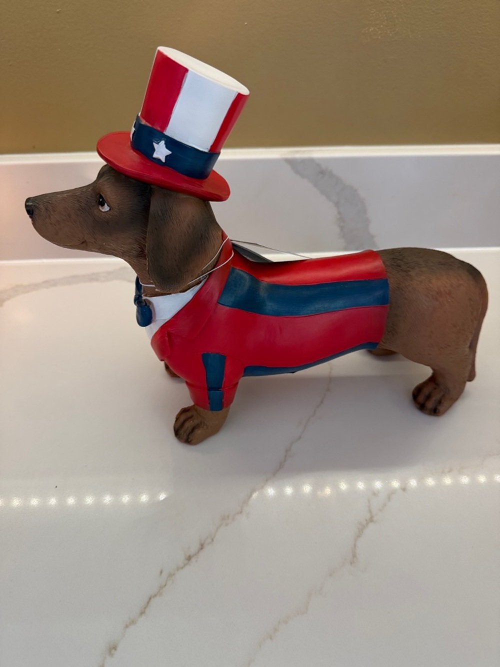 Humane Society Patriotic Red & Blue Dachshund Doxie Figurine